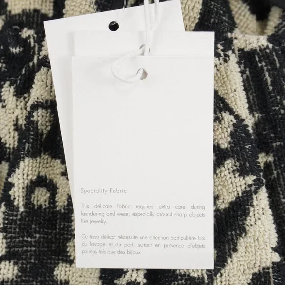 Zimmermann Rhiannon Cotton Terry Mini Dress in Black/Cream Size US 8 (NWT) - Picture 11 of 12